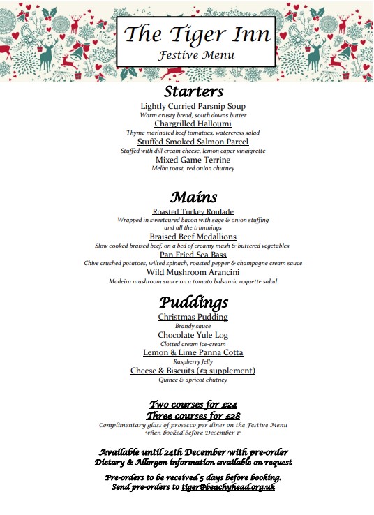 Festive menu